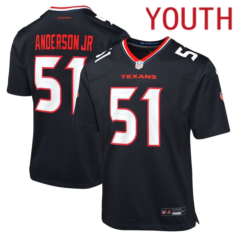 Youth Houston Texans #51 Will Anderson Jr. Nike Navy Game NFL Jersey